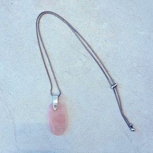 Kendra Scott Ines Light Pink and Silver Necklace